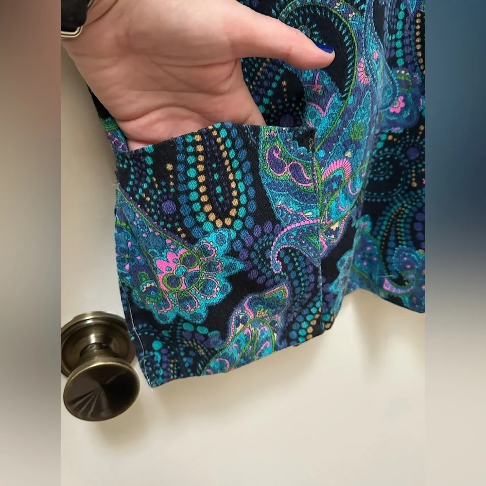 Vintage Paisley Goodness Button Down Shirt With Pockets Ptp 24–25” - Picture 6 of 12